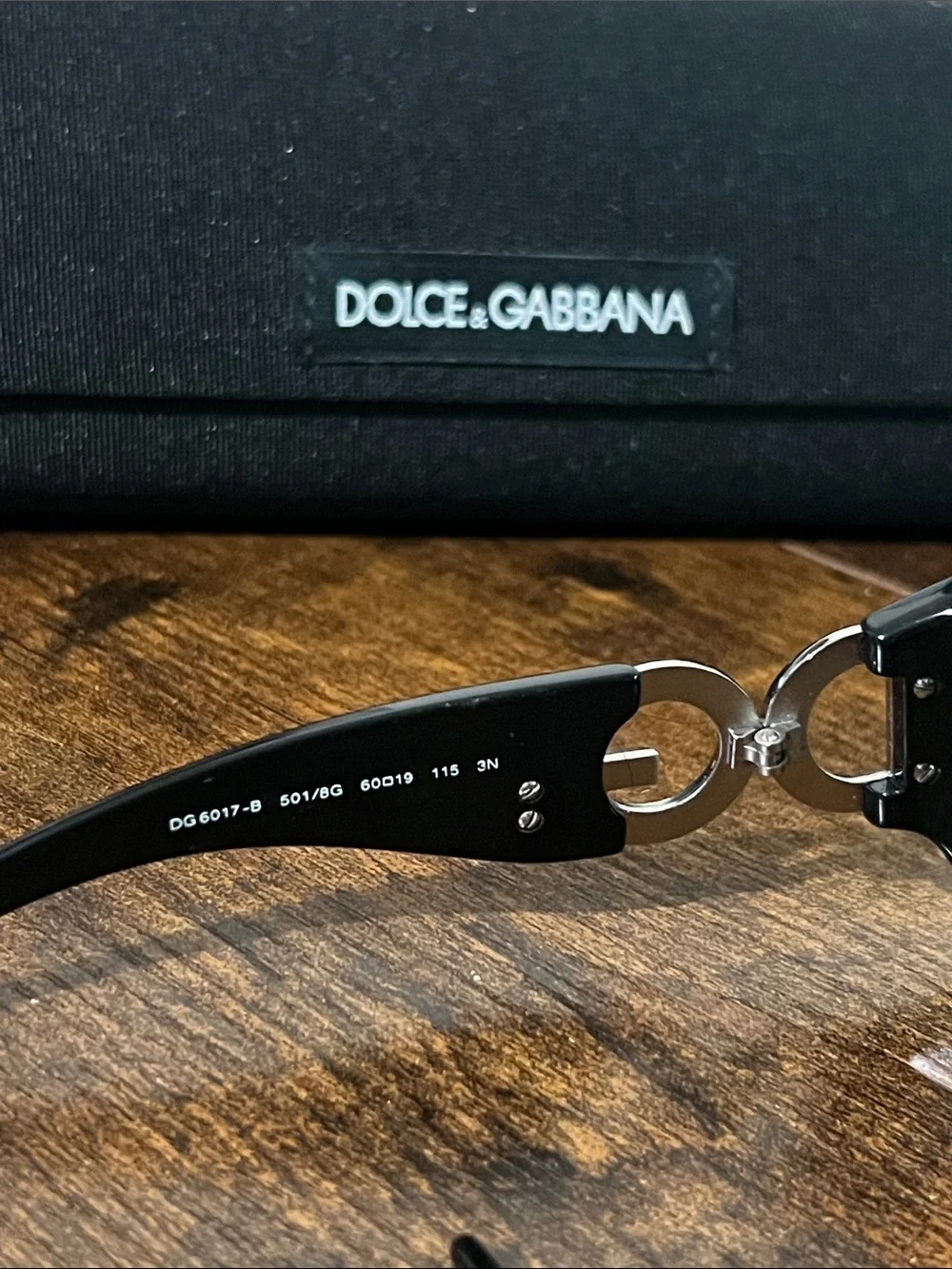 Dolce & Gabbana Black Sunglasses with Crystal DG Logo